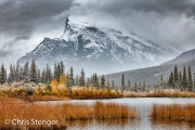 Sneeuw op Mount-Runddle, Canada- Snow on Mount Rundle, Canada
