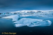 Jokulsarlon glacial lake in winter