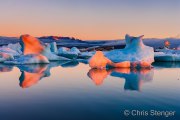 Sunrise over the glacial lake Jökulsarlon Sunrise over the glacial lake Jökulsarlon