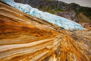 Terminus of the Svartisen glacier  on smoothly polished rocks, northern Norway