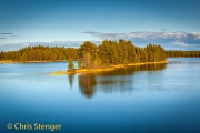 Landscape with the river Juktån in northern Sweden