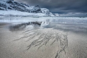Beach at Ersfjord on Senja in winter Beach at Ersfjord on Senja in winter