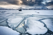  Frozen lake on the Lofoten in winter