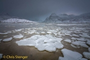 Ice floes in a fjord in northern Norway in winter Ice floes in a fjord in northern Norway in winter