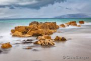 Beach with rocks on the west coast of the Isle of Arran
